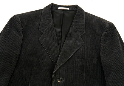 Papas Leather Buttonhole Corduroy Jacket Black Size L