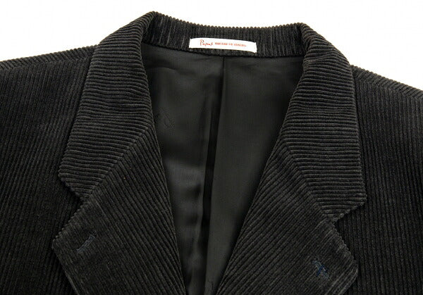 Papas Leather Buttonhole Corduroy Jacket Black Size L