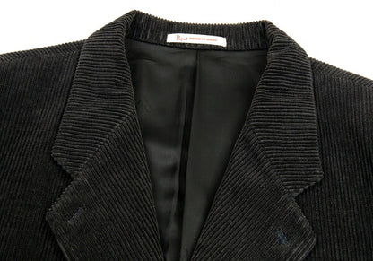 Papas Leather Buttonhole Corduroy Jacket Black Size L