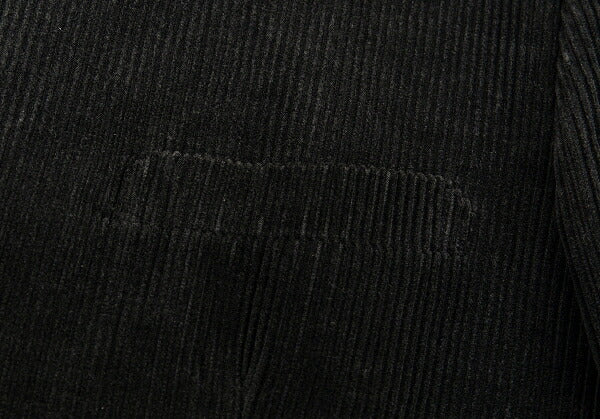 Papas Leather Buttonhole Corduroy Jacket Black Size L