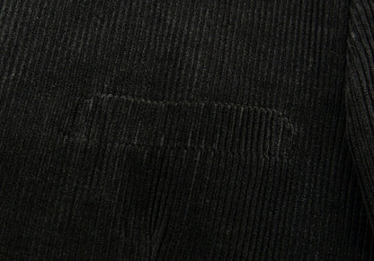 Papas Leather Buttonhole Corduroy Jacket Black Size L