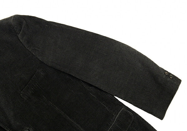 Papas Leather Buttonhole Corduroy Jacket Black Size L