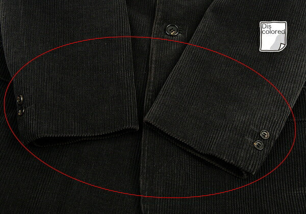 Papas Leather Buttonhole Corduroy Jacket Black Size L