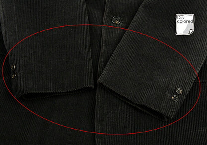 Papas Leather Buttonhole Corduroy Jacket Black Size L
