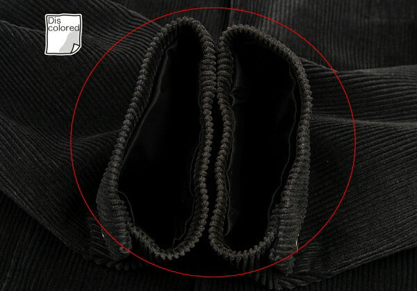 Papas Leather Buttonhole Corduroy Jacket Black Size L