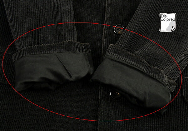 Papas Leather Buttonhole Corduroy Jacket Black Size L