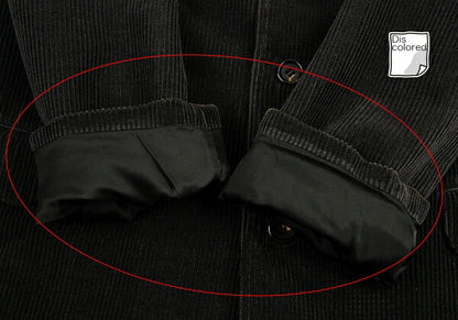 Papas Leather Buttonhole Corduroy Jacket Black Size L
