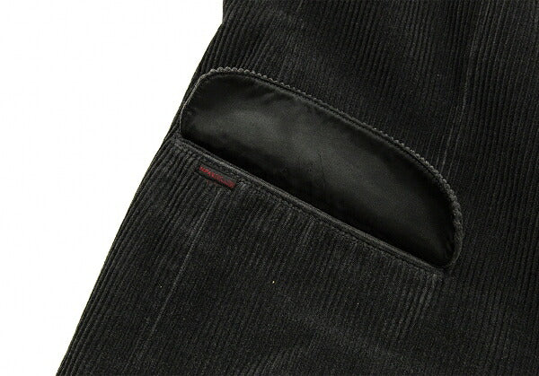 Papas Leather Buttonhole Corduroy Jacket Black Size L