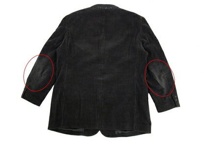 Papas Leather Buttonhole Corduroy Jacket Black Size L