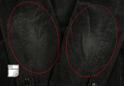 Papas Leather Buttonhole Corduroy Jacket Black Size L