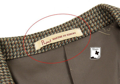 Papas MAGEE Wool Tweed Jacket Khaki Size M46