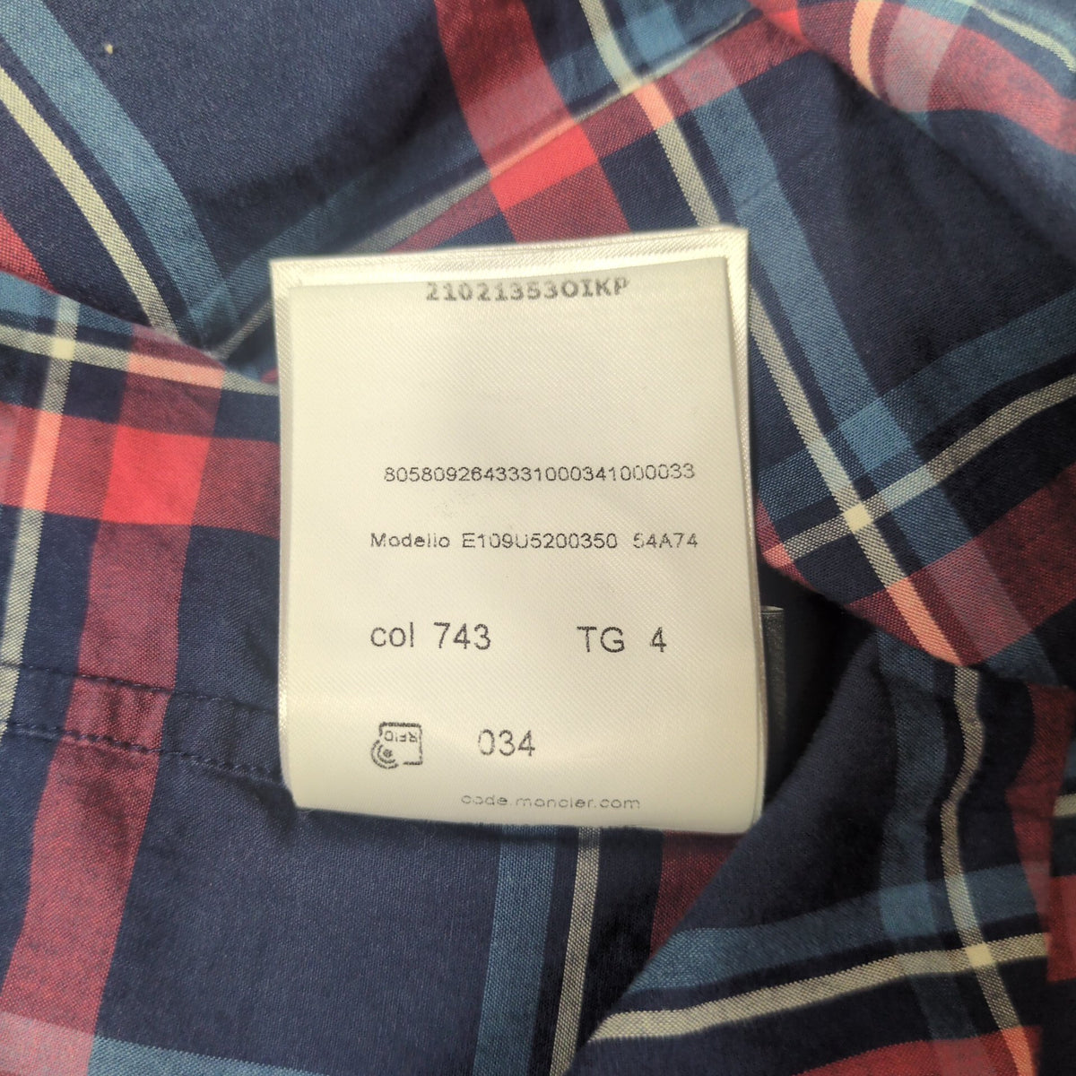 FRAGMENT DESIGN×MONCLER World Tour Check Shirt Size 4