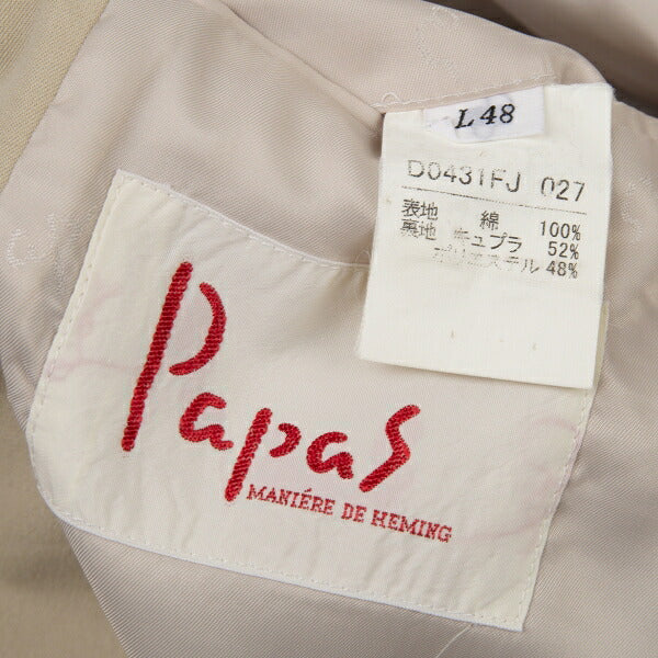 Papas Cotton 3-Patch Jacket Beige Size L48