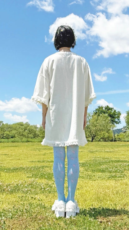 Motka lace dress x Motka YOUTH BATH White Lace Midi Dress Cotton Size FREE