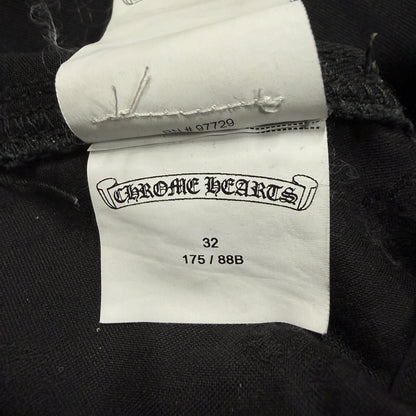 CHROME HEARTS Black Silver 925 Double Work Pants Size 32