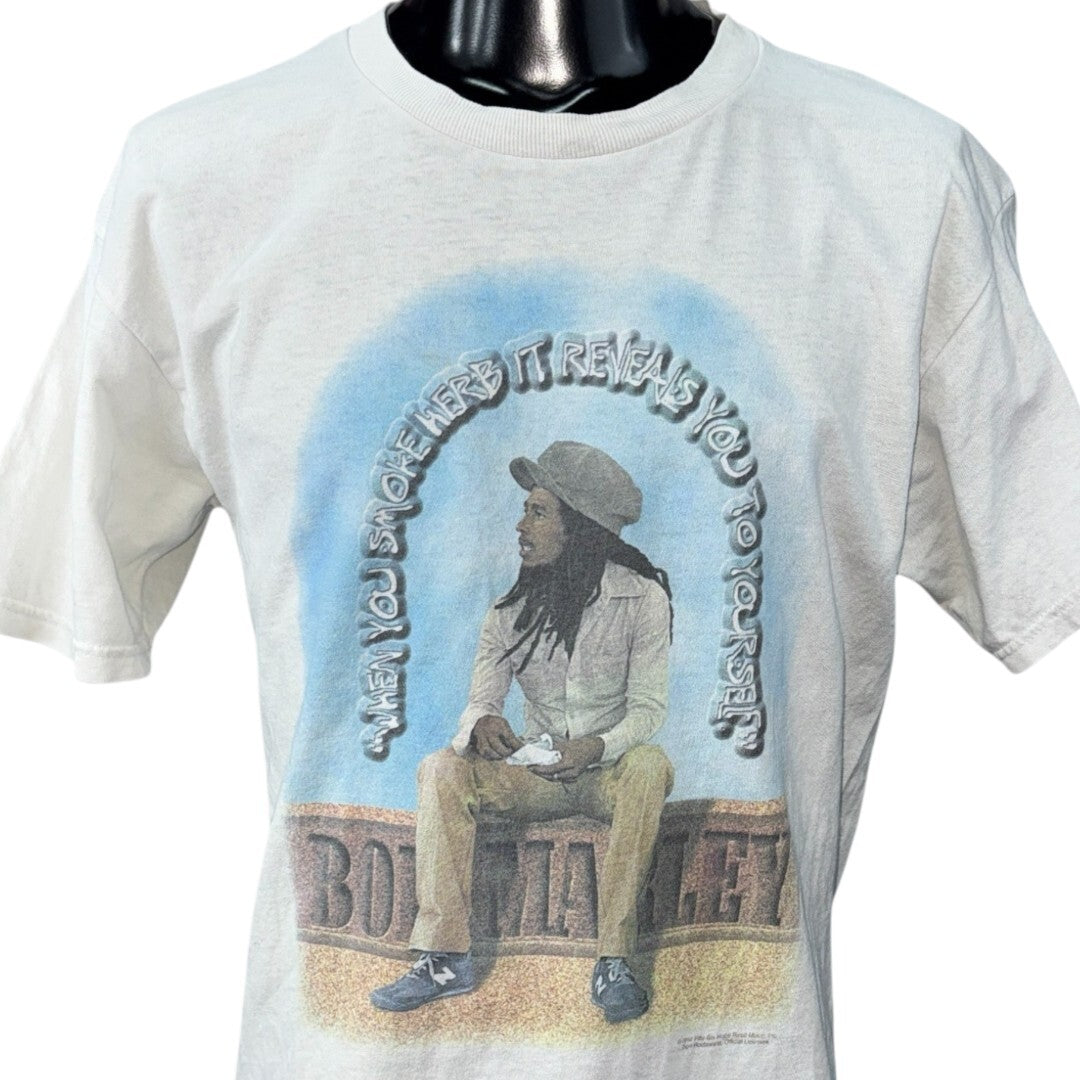 BOB MARLEY 90s "WHEN YOU SMOKE HERB..." Zion T-Shirt Size L