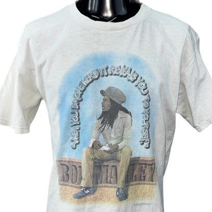 BOB MARLEY 90s "WHEN YOU SMOKE HERB..." Zion T-Shirt Size L