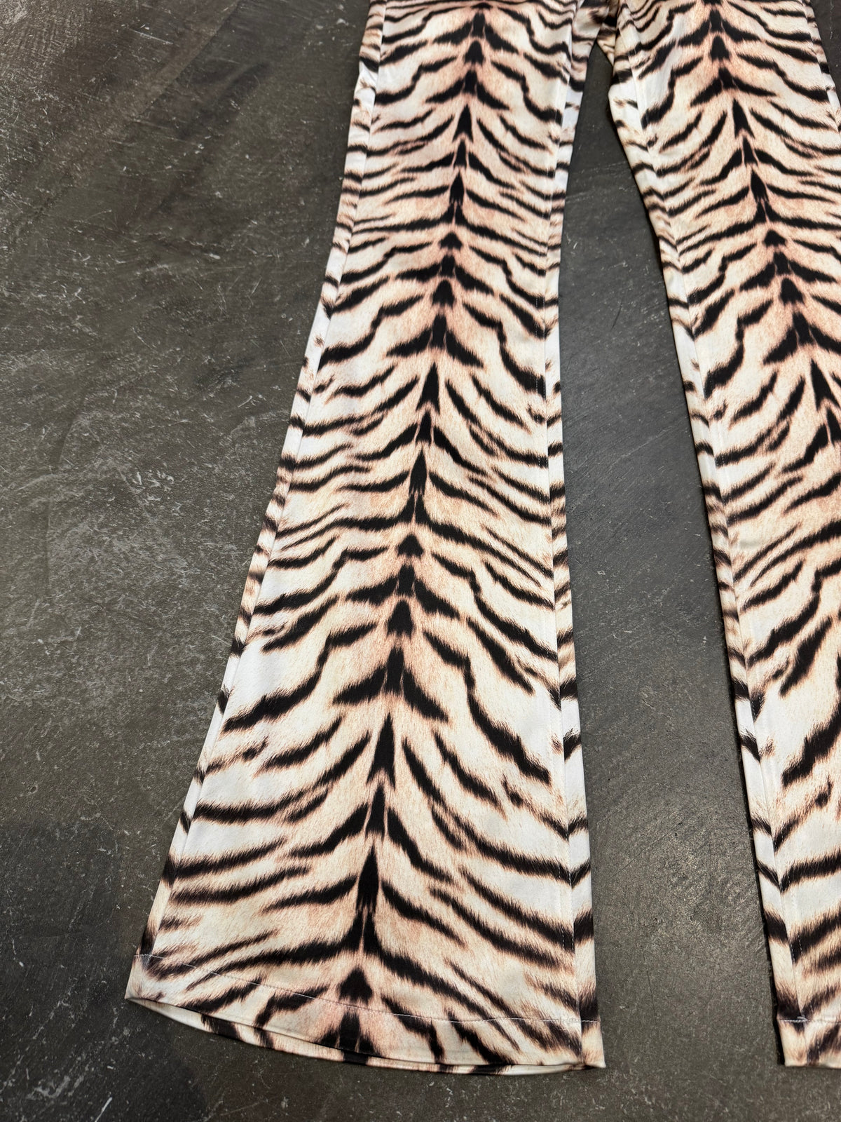 Room SERVICE Light Gold Tiger Print Pants Size S