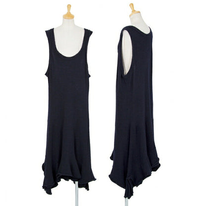 Y's Wool Flare Silhouette Sleeveless Dress Blue Size 2