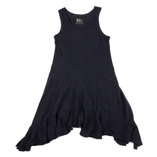 Y's Wool Flare Silhouette Sleeveless Dress Blue Size 2