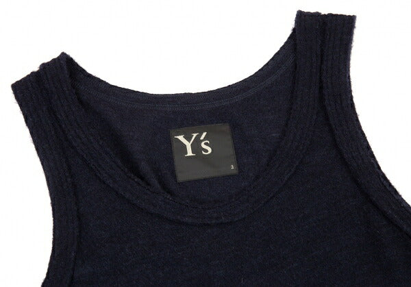 Y's Wool Flare Silhouette Sleeveless Dress Blue Size 2