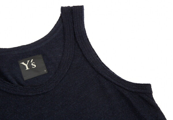 Y's Wool Flare Silhouette Sleeveless Dress Blue Size 2