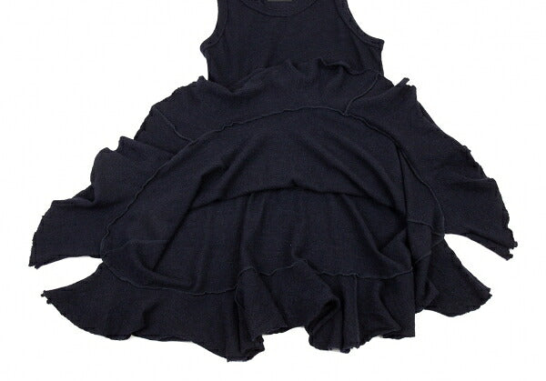 Y's Wool Flare Silhouette Sleeveless Dress Blue Size 2