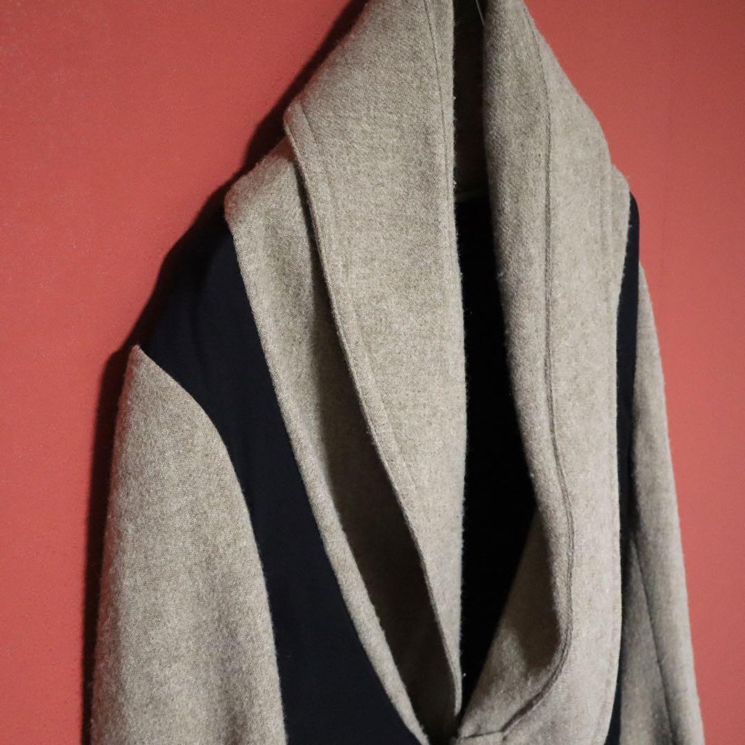 Yohji Yamamoto 05AW Beige Silk Panel Shawl Collar Size 3