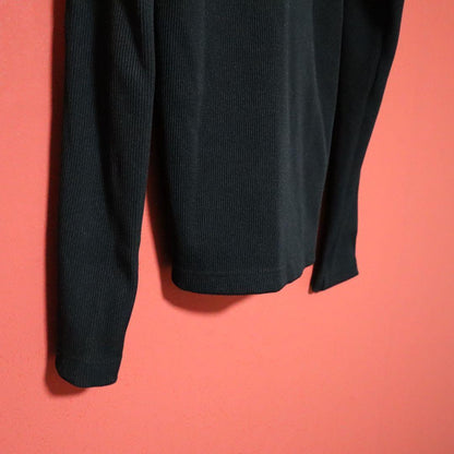 COMME des GARCONS 80s Black Rib Knit Mock Long Top Size FREE