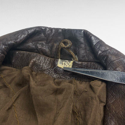 USED Brown Genuine Leather Double Rider Studs Size M