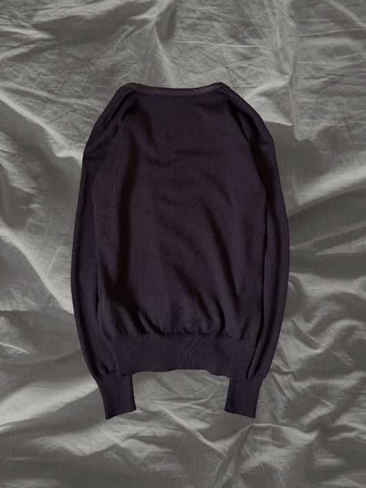 DOLCE & GABBANA Virgin Wool Gold Cardigan Black