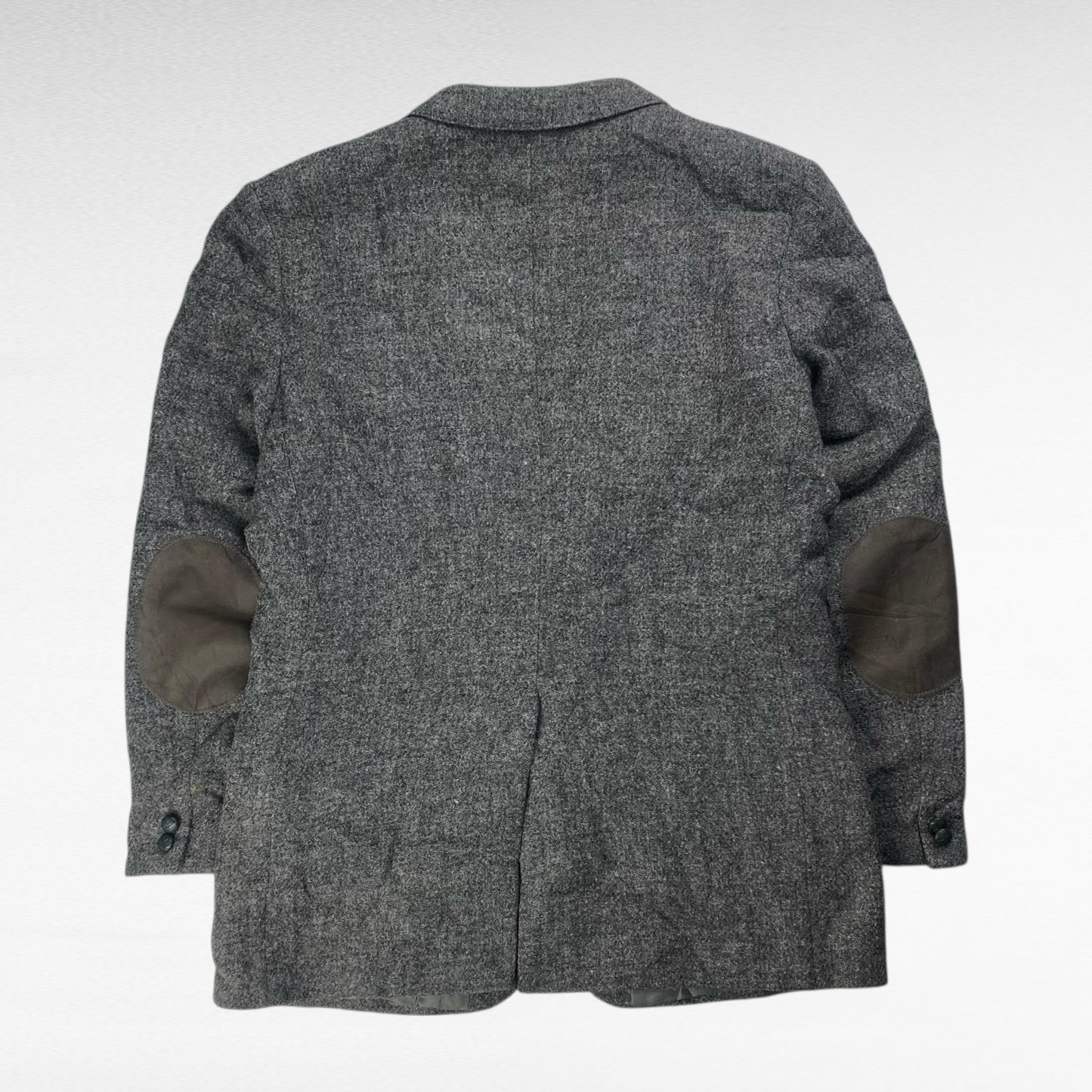 Harris Tweed Wool Tailored Jacket Gray Size M