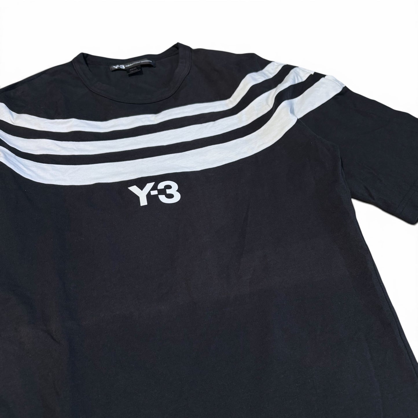 Yohji Yamamoto Y-3 3-Stripes Black Slim Tee Size XS