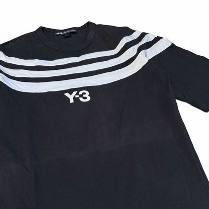 Yohji Yamamoto Y-3 3-Stripes Black Slim Tee Size XS