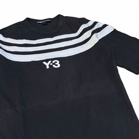 Yohji Yamamoto Y-3 3-Stripes Black Slim Tee Size XS