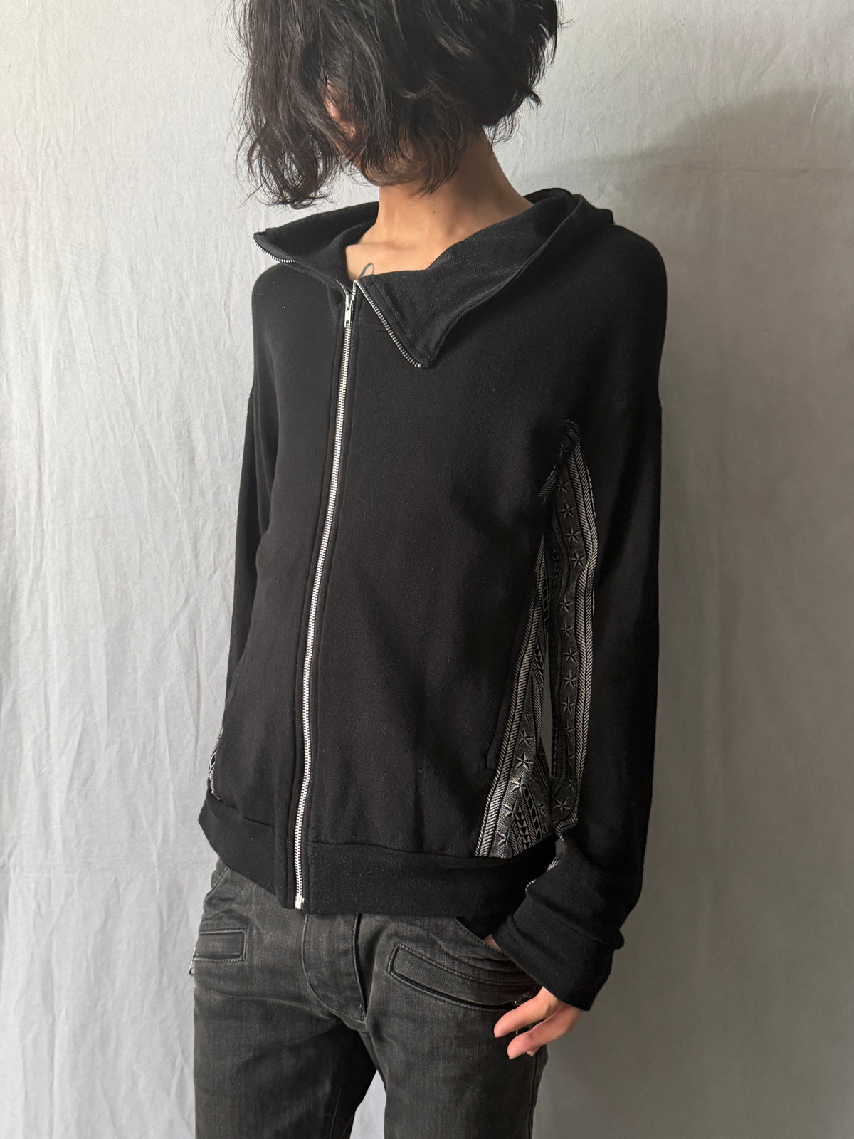 LAD MUSICAN Tribal Panel High Neck Zip Hoodie Size 44