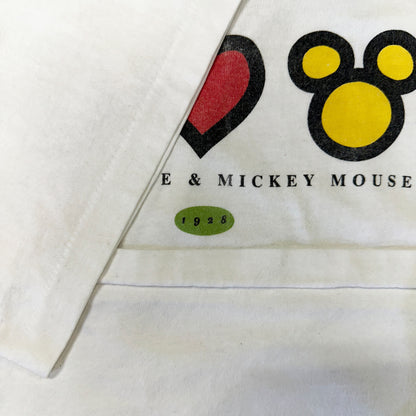 DISNEY 90s Peace Love Mickey Vintage T-Shirt Size XXL