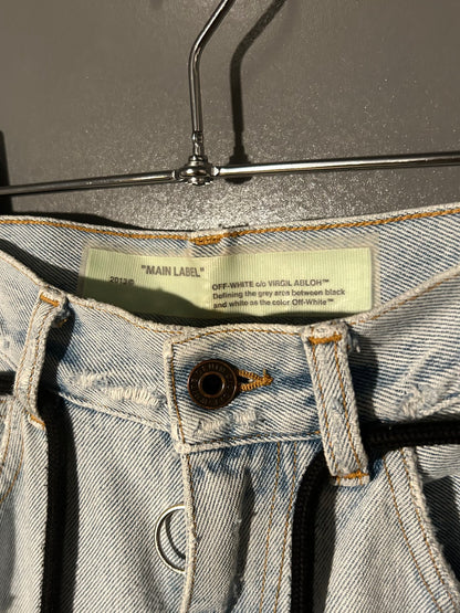 OFF WHITE White Ice Wash Jeans Size 30
