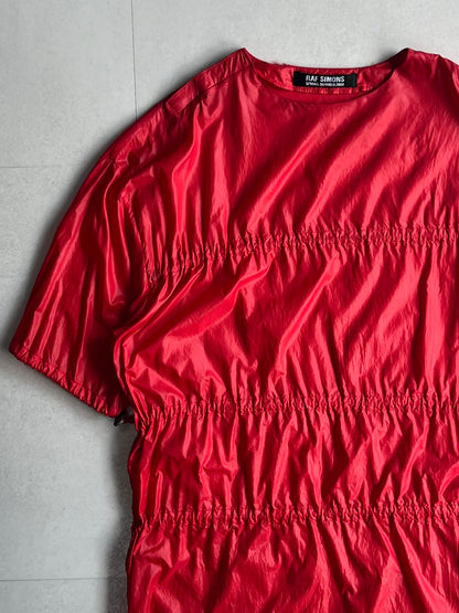 Raf Simons Red Nylon Long Sleeve Tee (08ss) Size 44