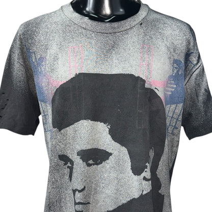 ELVIS PRESLEY 90s ALL OVER PRINT T-Shirt Size XL