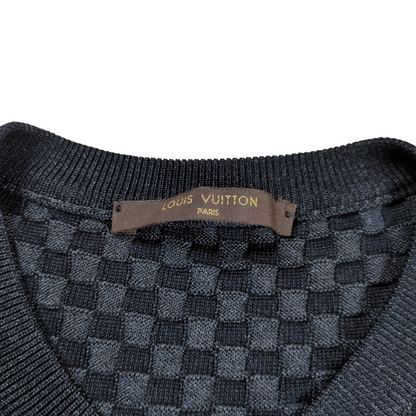 LOUIS VUITTON Damier Pattern Silk Sweater Size S