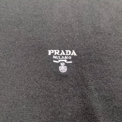 PRADA Logo Embroidered Wool Hoodie Size 54