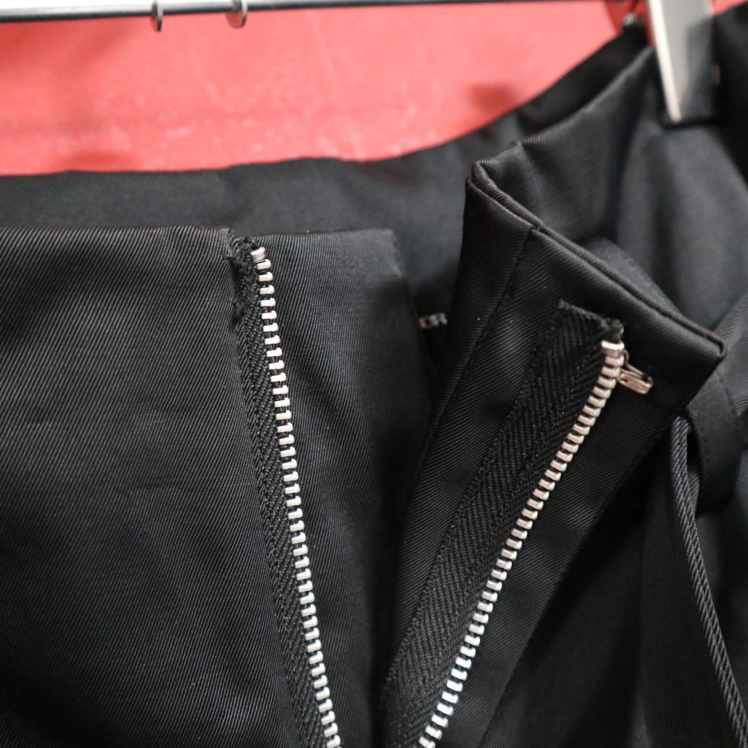 Yohji Yamamoto Mode Silver Belted Nylon Pants Black Size 2