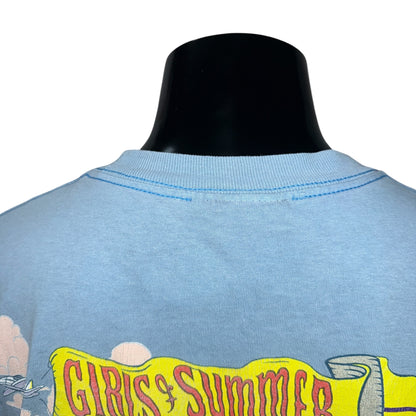 AEROSMITH 00s "GIRLS OF SUMMER" Faded Blue T-Shirt Size L