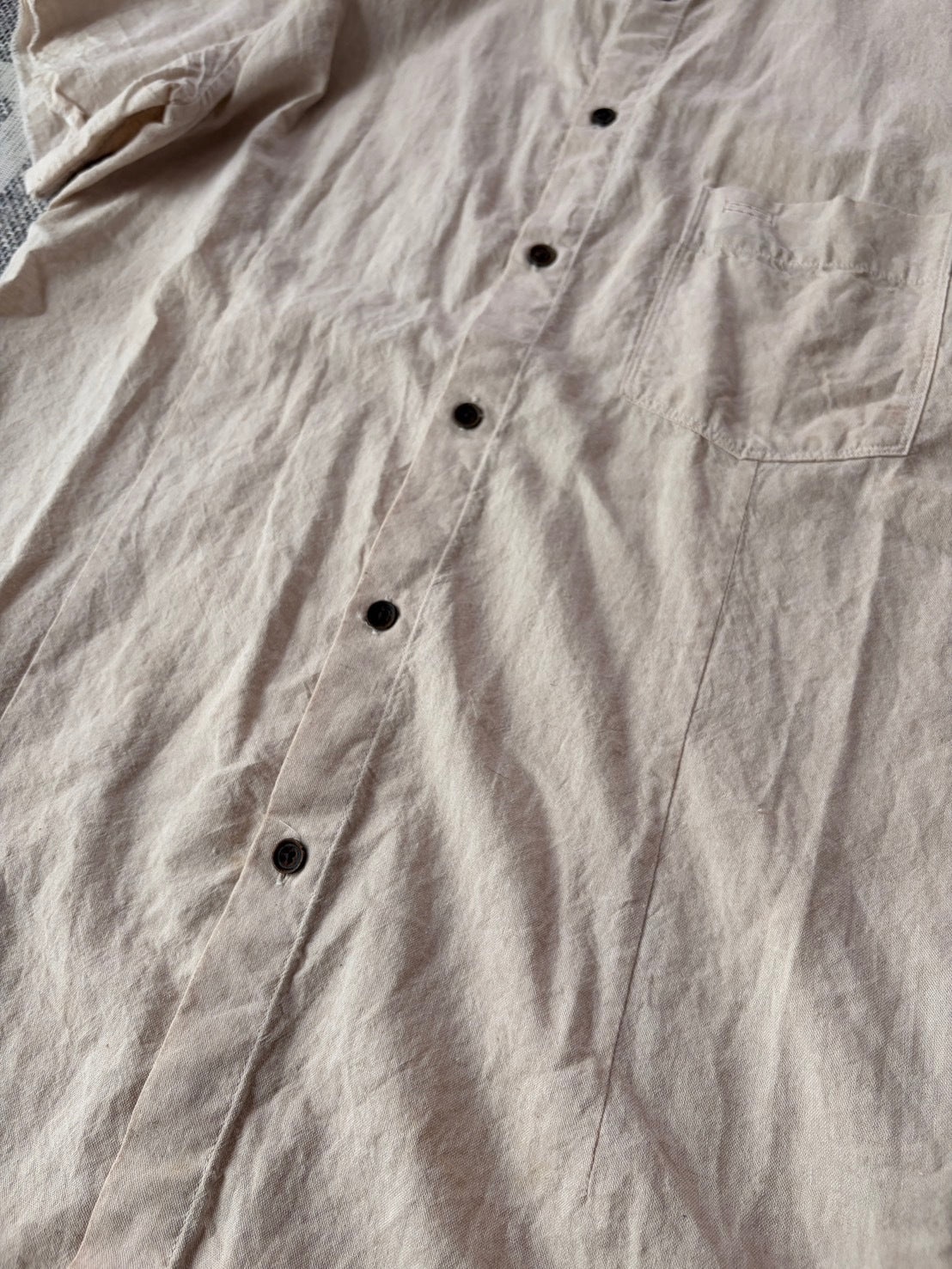 DIESEL BLACKGOLD Cotton Linen Raw Edge Sleeve Shirt Size 48