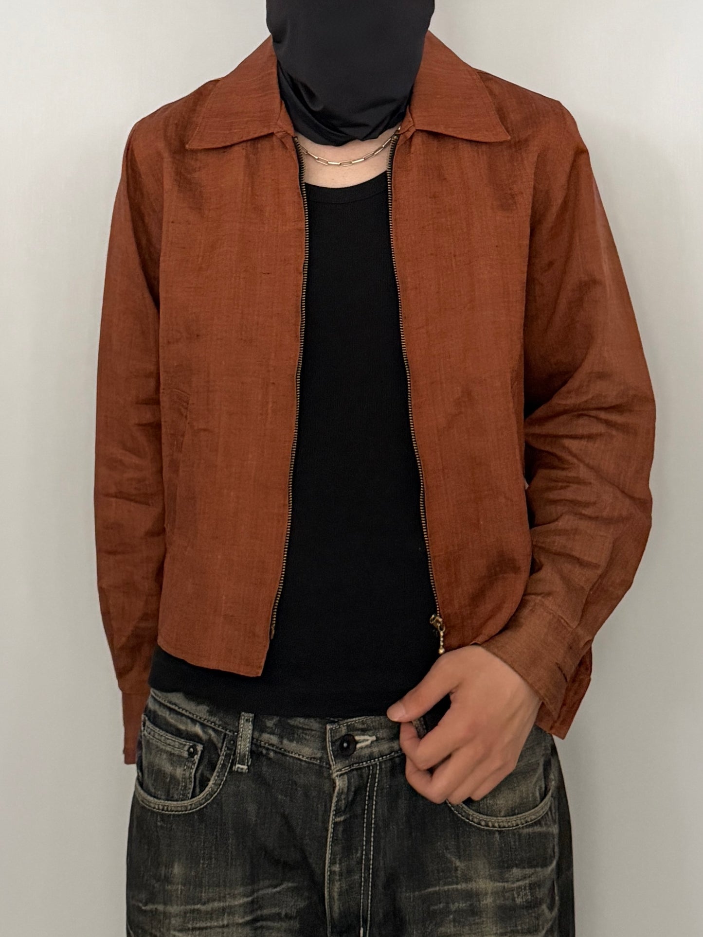 DKNY Brown Linen Jacket Size S
