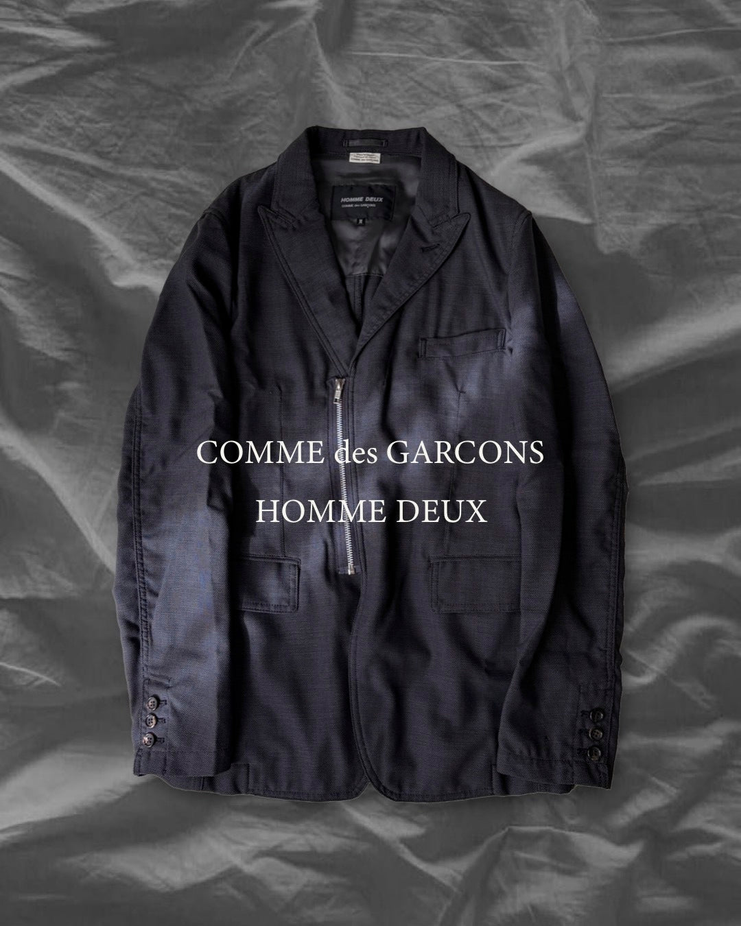 CDG HOMME DEUX 18SS Wool Zip Blazer Gray Size M