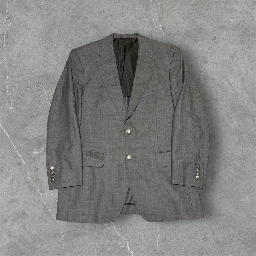 BURBERRY LONDON 00s Gray Wool/Silk Tailored Jacket