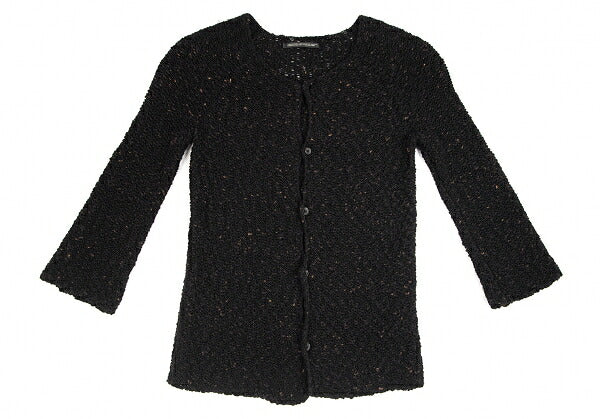 Y's Wool Blend Nep Knit Cardigan Black Size 3