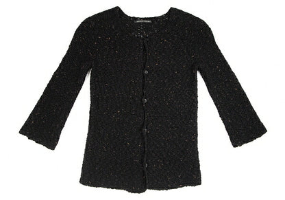 Y's Wool Blend Nep Knit Cardigan Black Size 3